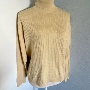 Womens Vintage Charter Club Cable Knit Turtleneck Sweater